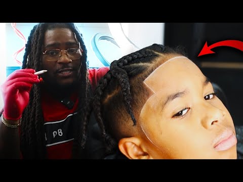 How To Do A Undercut On A Kid W/Braids / MID FADE/ SHARP LINE UP/ HAIRCUT TUTORIAL@GetBeamed