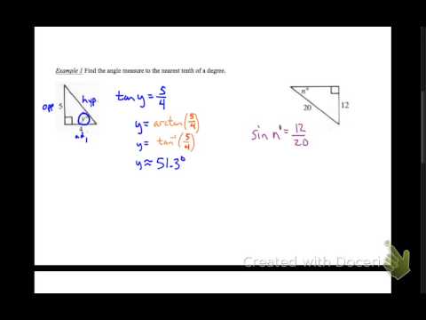 geometry 8-5/8-6 concept guide TWO: inverse trig functions