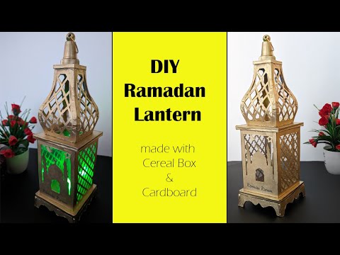 DIY Ramadan Lantern using Cereal Box l l Reuse ideas with Cereal box and Cardboard