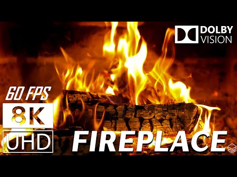 🔥 Cozy Fireplace 8K (60FPS). Fireplace Ambience With Crackling Fire Sounds. Fireplace Burning 8K