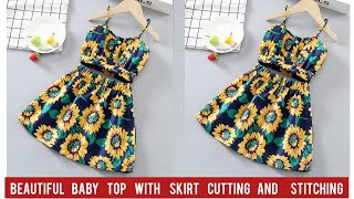 Beautiful Baby Top with Skirt Cutting and Stitching/Baby Dress Design