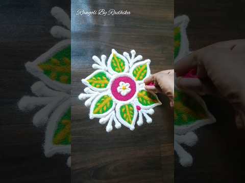 Easy &Unique Rangoli design #shorts