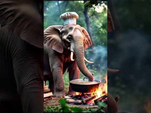 Elephant cooking food #funny #short #shortsvideoviral