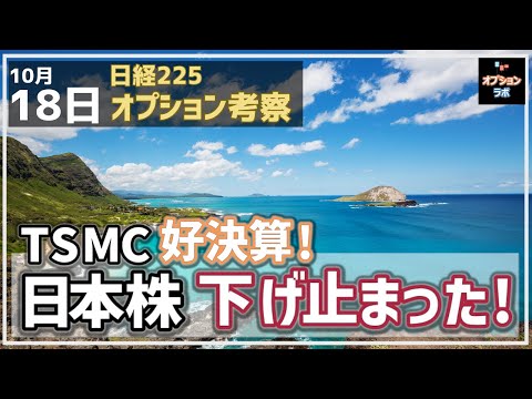 【日経225オプション考察】10/18 TSMC 好決算! 日本株 下げ止まった！