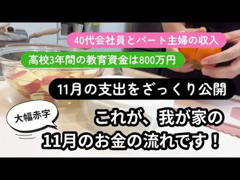 【１１月の家計簿公開】完全に貯金を諦めた・・我が家のお金の流れ／