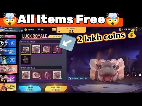 FREE FIRE MOO DENG GOLD ROYAL | FREE FIRE NEW EVENT| FF NEW EVENT TODAY|ALL ITEMS FREE🤯😘