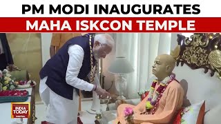 PM Modi Inaugurates ISKCON Temple In Navi Mumbai After Commissioning Naval Warships | India Today