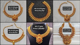 Mango design gold antique necklace collection with weight and price