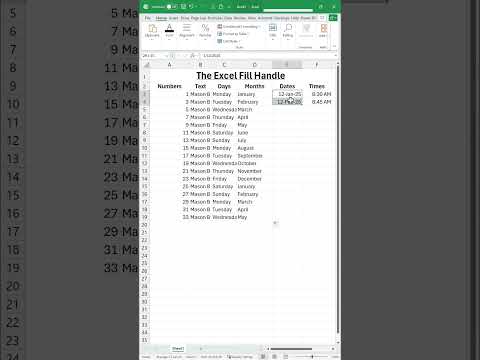 Crazy Excel Tricks Using the Fill Handle #shorts  #excel #exceltips #microsoft365 #exceltech