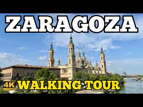 Zaragoza, España 🇪🇸 Walking Tour 4K (full HD 60 fps) Basílica del Pilar y alrededores