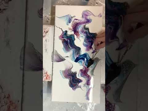 #shorts Blue Bubblicious Swipes | Acrylic Paint Pouring | Fluid Painting Art | Abstract