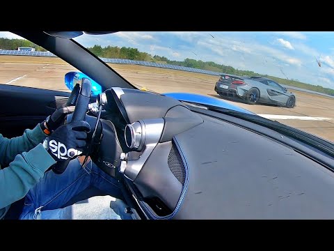 Ferrari F8 Tributo vs. Mclaren 600LT Spider | DRAG RACE | ACCELERATION