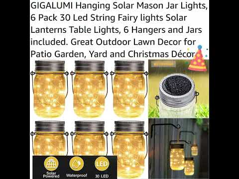 Hanging Solar Mason Jar Lights https://amzn.to/3FvkqfE