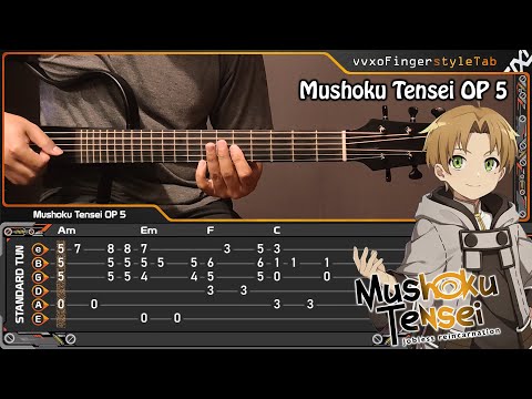 Mushoku Tensei OP 5 - Tooku no Komori no Uta - Acoustic (Fingerstyle Guitar Cover) TAB Tutorial