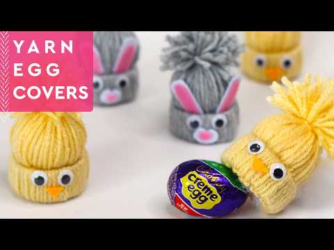 Easy Creme Egg Covers 🐤 Easter Bunny & Chick Yarn Craft | @studioknit