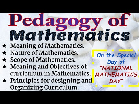 Introduction to Pedagogy of Mathematics on "National Mathematics Day" #2020#NATIONALMATHEMATICSDAY