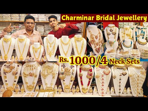 1000 me 4 Bridal Jewellery Indian Kohithi Gold Poolish Jewellery Sanchak Ka  Saman Charminar Shoppin