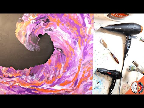 Purple and Copper wave using a hair dryer 🌊