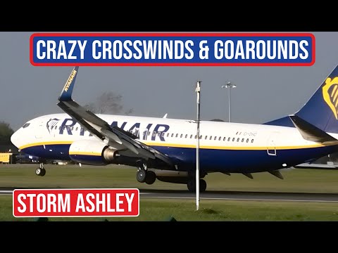 Crazy Crosswind landings and go-arounds at Dublin Airport#planespotting#avaition