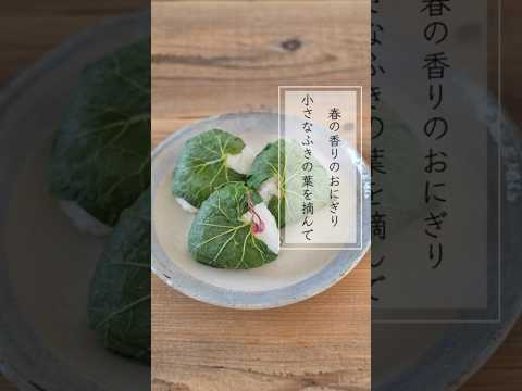 小さなふきの葉でおにぎり #short #cooking  #レシピ #ふき #春の山菜 #山菜 #野草料理