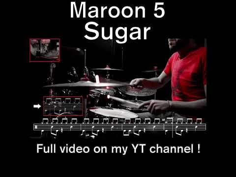 Maroon 5 - Sugar - Drum Cover - (with scrolling drum score) #drumscore #drumcover