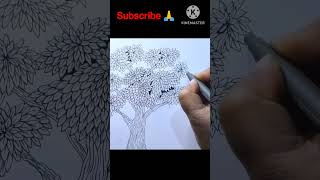 Amazing tree drawing/easy tree drawing #shorts #shortsvideo #viral #satisfying