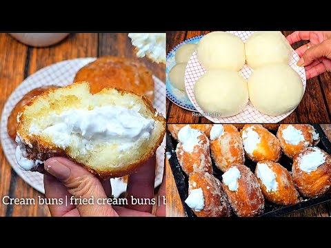 Cream bun recipe | cream filled buns |Italian doughnuts |bomboloni |viral milky donuts |sugar donuts