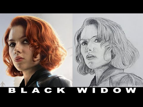 Black widow Pencil Sketch || Portrait Sketching