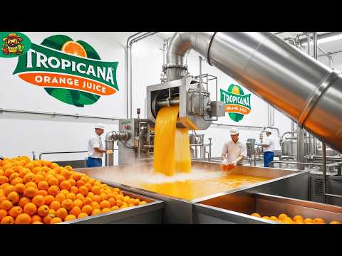 Orange Juice Mega Factory: Processing Millions of Bottle of Orange Juice in Factory