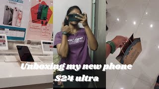 Buying a new phone + Unboxing (Samsung S24 ultra) vlog📱✨#samsungs24ultra #newphone #firstvlog