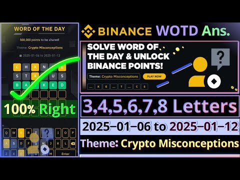 Crypto Misconceptions WOTD | Binance New WODL Answers Today | All Letters Word of the day