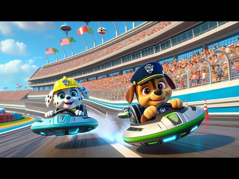 Paw Patrol Ultimate Rescue |  CHASE x MARSHALL Join Flying Saucer Race | Funny Story | Rainbow 3