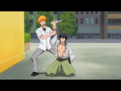 Ichigo stops Kenryu from committing suicide...