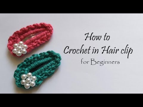 How to Crochet in Hair Clip For Beginners in Tamil l l Easy Hair Clip Crochet with English subtitle