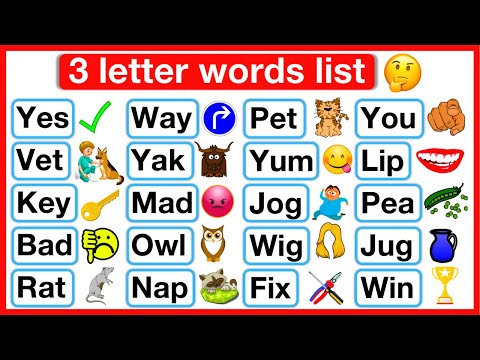 3 Letter Words List 🤔 | Phonics lesson 3 | Reading Words Lesson | Learn with examples