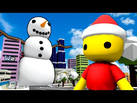 Giant SNOWMAN Attacks the City in Wobbly Life!