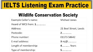 Wildlife Conservation Society Ielts Listening | Listening Ielts Practice Test | Ielts Listening Test