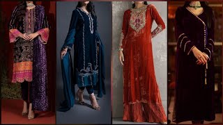 Latest Velvet Suit Designs /Latest Velvet Kurti Design/Girls and Women Velvet Dress Design