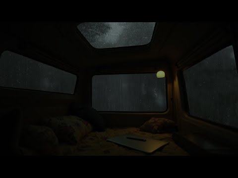 Cozy little car with rain on the roof - Close your eyes to fall asleep in 3 minutes, defeat insomnia