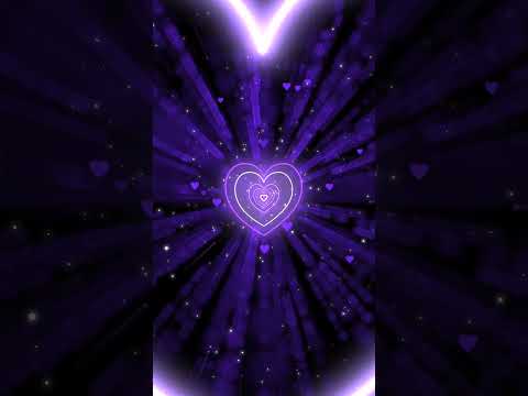 Heart Background 💜Purple Heart Background | Neon Lights Love Heart Tunnel Loop #relaxing  #shorts