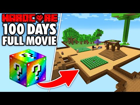 I Survived 100 Days on a MODDED LUCKY BLOCK in Minecraft Hardcore! [FULL MOVIE]