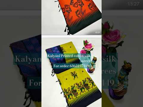 Kalyani Printed Cotton silk sarees.For order 63622 17449 #shorts#yt shorts