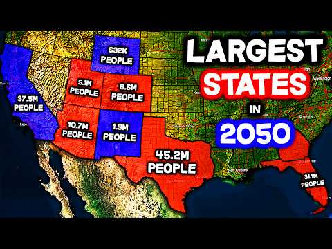 What will the 10 LARGEST States be in 2050?