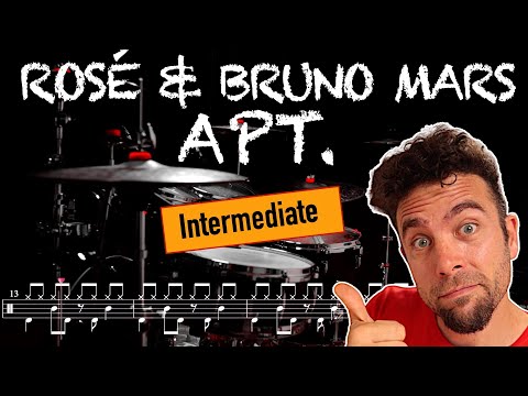 ROSÉ & Bruno Mars - APT - Drum cover (with scrolling drum score)