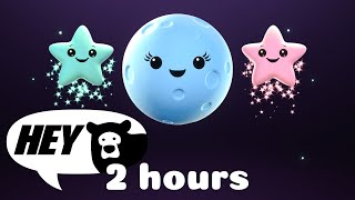 Hey Bear Bedtime - Mindful Moon and Sleepy Stars - 2 hours - Bedtime Video