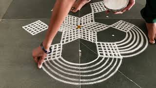 Margazhi maadham 5*3 padi kolam designs| Dhanurmasam muggulu designs| easy new year rangoli designs