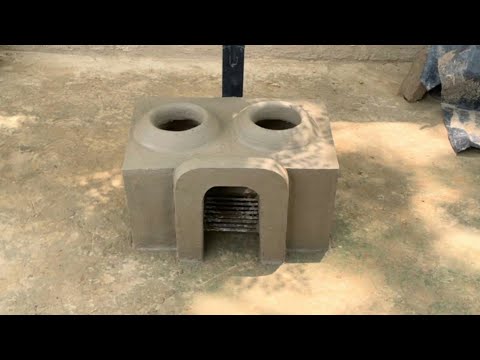 Double Burner firewood stove |मिट्टी का चूल्हा बनाने का आसान तरिका ।soil stove primitive skills