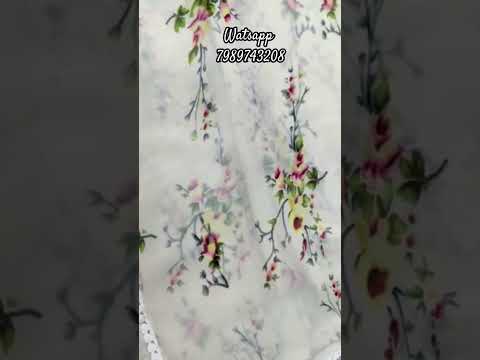 Printed georgette saree with sequence work blouse #saree #georgettesaree #viralvideo #floralsaree