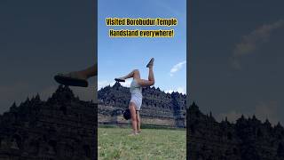 Visited Borobudur Temple🕍 Handstand Everywhere🤸🏽‍♀️ #handstandflow #handstandeverywhere #shorts👀