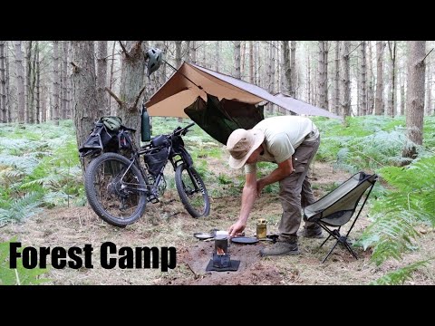 Mini Bikepacking Adventure.  Hammock Camp in the Pine Forest.  Boerewors Sausage. Cast Iron Skillet.